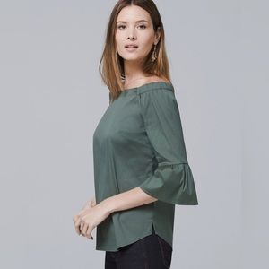 White House Black Market Off-The-Shoulder Bell-Sleeve Top